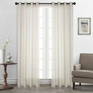 2pcs Linen curtain with eyelets, modern curtain for two balcony doors, curtain for living room bedroom, 107cm160cm White Denuotop