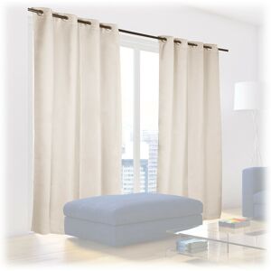 Set of 2 Relaxdays Blackout Eyelet Curtains, Washable, HxWxD: 245 x 135 x 0.5 cm, Sand