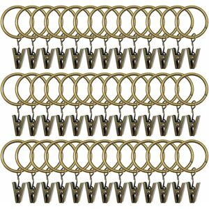 Groofoo - 40 Pcs Curtain Hooks Shower Rings Decorative Shower Curtain Hooks Slip Hooks (Bronze)