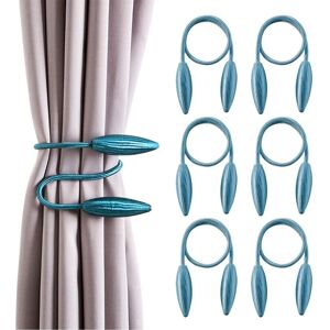 TINOR 6 Pack Creative Curtain Tiebacks, Decorative Curtain Tiebacks, 54cm Creative Window Curtain Tiebacks (Turquoise)