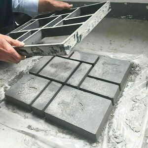 UNHO 60x 50x 5CM / big 10 Tier Crazy Path Maker Mold Paving Patio Concrete Road Mold