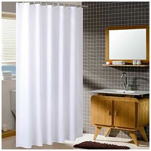 LUNE 71 x 71 Inch Shower Curtain, Waterproof Polyester Bathroom Curtain with Hooks, White