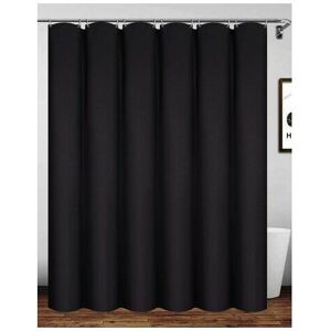 Lune - 71 x 78 Inch Shower Curtain, Waterproof Polyester Bathroom Curtain with Hooks, Black