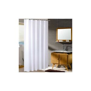 LUNE 78 x 78 Inch Shower Curtain, Waterproof Polyester Bathroom Curtain with Hooks, White