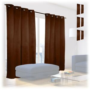 Set of 8 Relaxdays Blackout Eyelet Curtains, Washable, HxWxD: 245 x 135 x 0.5 cm, Brown