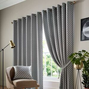 Cotswold Fully Lined Eyelet Ring Top Curtains Latte 90x90 (229x229cm) - Latte - Alan Symonds