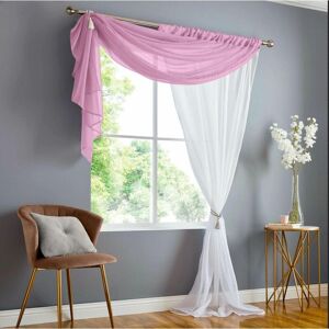 Alan Symonds - Double Voile Ready Made Rod Pocket Heading Blush 57x90 (147x229cm) Curtain Panels - Blush Pink