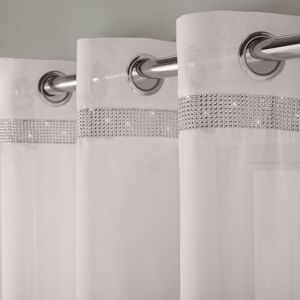 Glitter Eyelet Ready Made Ivory 54 Single Curtain Panel - Multicoloured - Alan Symonds