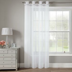 Glitter Eyelet Ready Made White 54 Single Curtain Panel - White - Alan Symonds