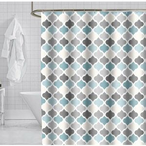 Groofoo - Anti mold shower curtain Bathroom curtains polyester fabric with 12 hooks machine in the blue pattern w 100 x h 180 cm