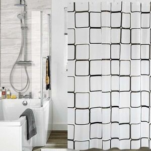 LANGRAY Bathroom Shower Curtain Liner - Frosted Translucent 100% peva 3D Effect Design Waterproof Bath Shower Curtain Liner, Eco-Friendly, Rust Proof