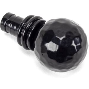 From The Anvil - Black Hammered Ball Curtain Finial (pair)