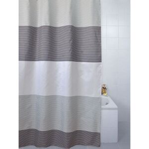 Blue Canyon - Shower Curtain - Polyester - Horizon White, Grey & Black - 180cm x 180cm