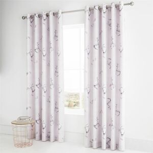 Catherine Lansfield - Enchanted Unicorn Easy Care Eyelet Curtains Pink, 66x72 Inch - Multicoloured