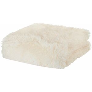 Catherine Lansfield - Cuddly Deep Pile Shaggy Faux Fur Fleece Throw, Cream, 150 x 200 Cm