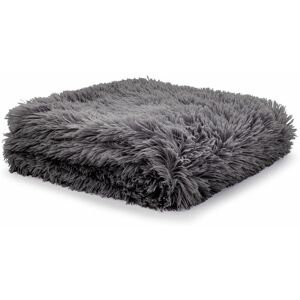 Catherine Lansfield - Cuddly Deep Pile Shaggy Faux Fur Fleece Throw, Charcoal, 150 x 200 Cm