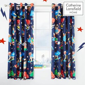 Catherine Lansfield - Super Dog Easy Care 66x72 inch Eyelet Curtains Navy - Navy