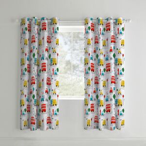 Catherine Lansfield - Transport Easy Care Eyelet Curtains, Bright, 66 x 72 Inch
