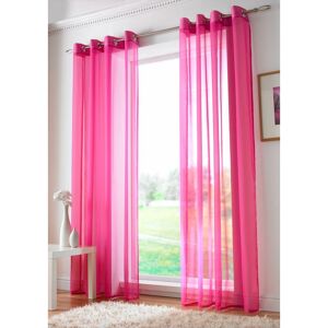 ALAN SYMONDS Cerise Eyelet Ring Top Voile Curtain Panel 108 Drop - Multicoloured