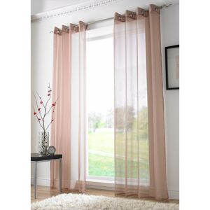 ALAN SYMONDS Coffee Eyelet Ring Top Voile Curtain Panel 108 Drop - Multicoloured