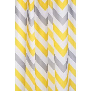 Croydex - Yellow & Grey Chevron Textile Shower Curtain - Yellow
