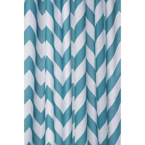 Croydex - Aqua Chevron Textile Shower Curtain - Aqua