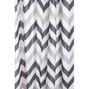 Croydex - Grey Chevron Textile Shower Curtain