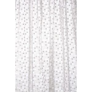 Croydex - Silver Mosaic pvc Shower Curtain