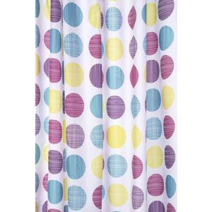 Croydex - Textured Dots Textile Shower Curtain