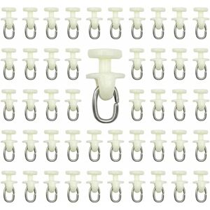 Curtain Track Rollers-100 Pieces Inner Track Curtain Hook Rail Slider Rail,Curtain Plastic Curtain Pulley(White)26mm - Alwaysh
