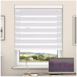 Newedgeblinds - Day And Night Zebra Roller Blind with Cassette(Blue Night, 60cm x 220cm)