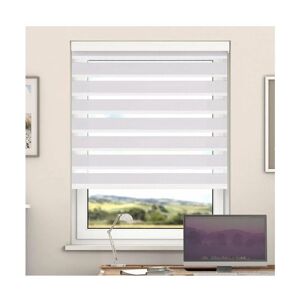 Newedgeblinds - Day And Night Zebra Roller Blind with Cassette(Bright White, 160cm x 220cm)