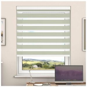 Newedgeblinds - Day And Night Zebra Roller Blind with Cassette(Vanilla, 180cm x 220cm)