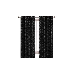 Deconovo - Blackout Curtains, Eyelet Super Soft Diamond Silver Printed Curtains, Thermal Insulated Curtains for Nursery, 55 x 72 Inch(Width x