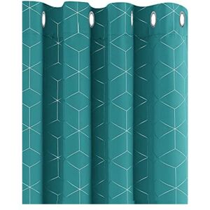 DECONOVO Eyelet Blackout Curtains, Diamond Foil Printed Energy Saving Curtains for Baby Nursery, 52 x 63 Inch(Width x Length), Turquoise, One Pair - Turquoise