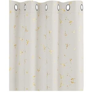 Deconovo - Eyelet Thermal Insulated Curtains, Blackout Curtains, Gold Constellation Printed Curtains for Baby Nursery, 66 x 72 Inch(Width x Length),