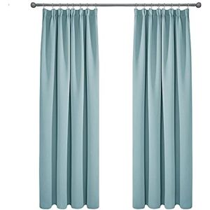 Deconovo Solid Super Soft Thermal Insulated Tape Top Blackout Curtains for Nursery 66 x 90 Sky Blue Two Panels - Sky Blue