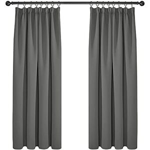 Deconovo - Window Treatment Blackout Curtains Rod Pocket Thermal Insulated Decorative Soft Energy Saving Room Darkening Pencil Pleat Curtains for Kid