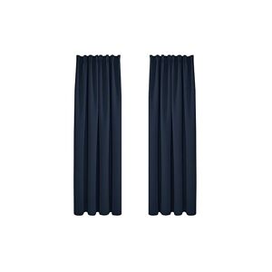 Deconovo - Nursery Curtains Pencil Pleat Window Treatments Blackout Curtains Thermal Insulated Curtains Bedroom Curtains for Kids Navy Blue W55 x L87