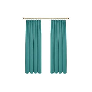Deconovo - Solid Super Soft Thermal Insulated Tape Top Blackout Curtains for Nursery 66 x 90 Turquoise Two Panels - Turquoise
