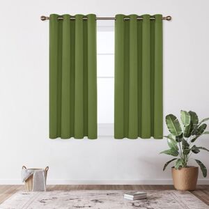 Deconovo - Thermal Insulated Eyelet Blackout Curtains 2 Panels 46 x 63 Inch Green - Green