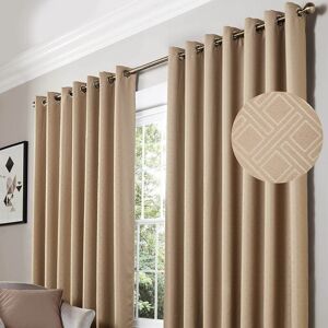 Blackout Curtains Eyelet Ring Top Diamond, Polyester, Mink, 66 x 54 - Mink - Alan Symonds