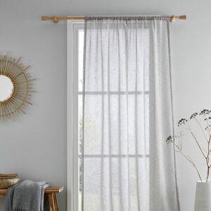 Drift Home Kayla Textured Slub Slot Top Voile Curtain Panel, Grey, 55 x 90 Inch