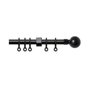 Newedgeblinds - Exenteable Metal Curtain Pole 13-16mm120cm - 210cm Black Ball