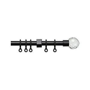 Newedgeblinds - Exenteable Metal Curtain Pole 13-16mm120cm - 210cm Black Crystal