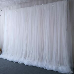 Luvodi - Extra Large 3m x 3m Silk Backdrop Curtain 3 Layer Wedding Photography Background Prom Event