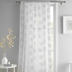 Dotty Sheep Slot Top Voile Curtain Panel, White, 55 x 90 Inch - Fusion