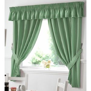 ALAN SYMONDS Gingham Kitchen Curtains Green 46 x 54 - Green