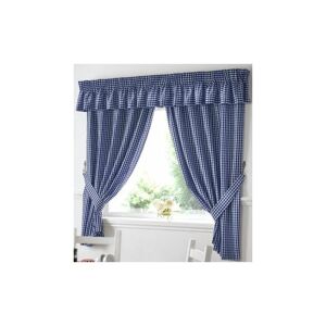 ALAN SYMONDS Gingham Kitchen Curtains Blue 46 x 48 - Blue