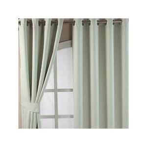 HOMESCAPES Homecapes Ivory Herringbone Chevron Blackout Curtains Pair Eyelet Style, 46x72